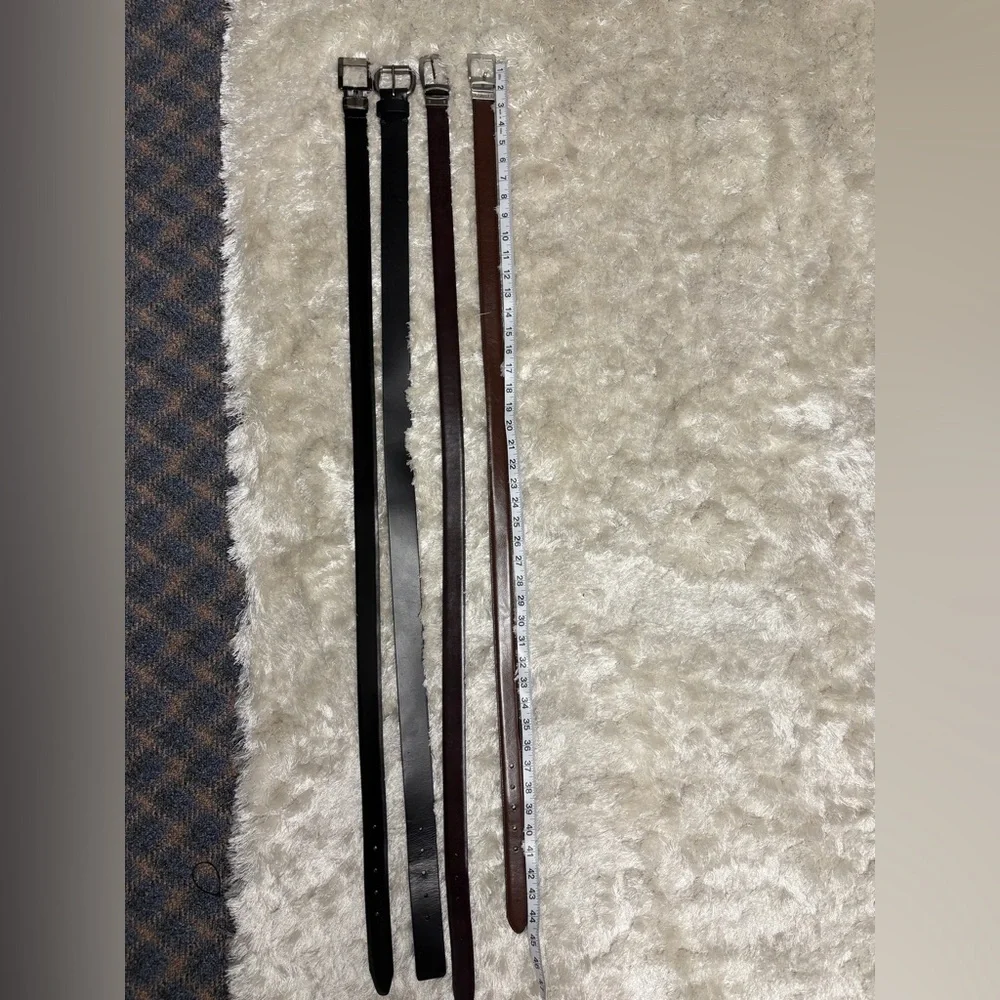 Men’s Leather Belts 4pack/Sizes 40-41 / 2 Black, 2 Brown & Mahogany Reversible